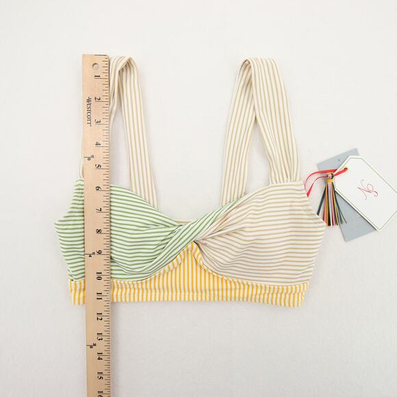 Antonio Melani Bikini Top Striped Twist Front Bralette Bandeau Retro Style XS - Picture 2 of 16